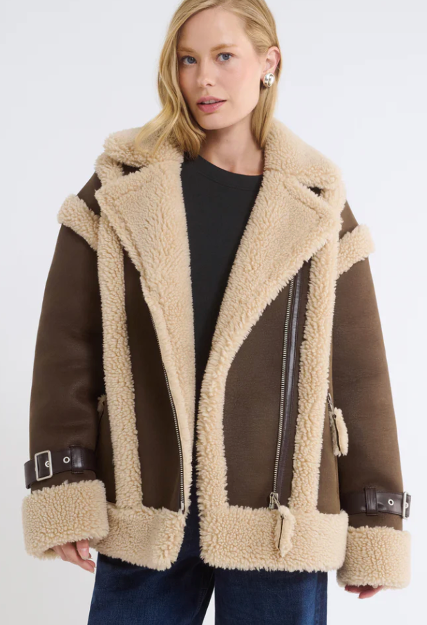 Brown Vegan Leather Jacket by Rumored