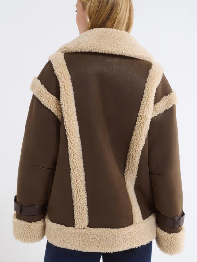Brown Vegan Leather Jacket by Rumored