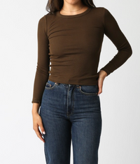 Long Sleeve Top in Black, Grey, Brown or Light Grey