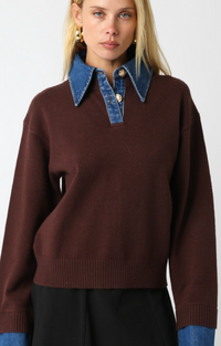 Denim Sweater Top