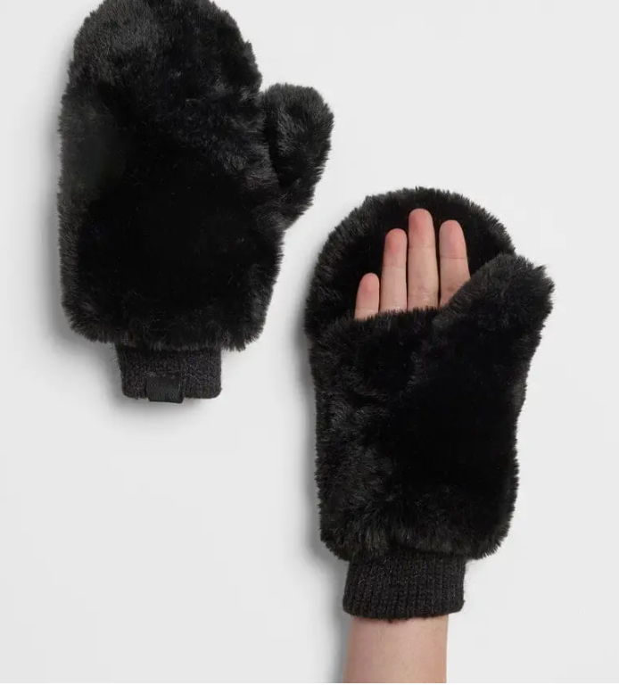 Mittens/ Gloves in Cream, Light Brown, Dark Brown, or Black