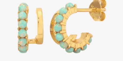 Simulated Opal Double Earring by Jurate