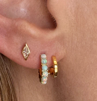 Simulated Opal Double Earring by Jurate