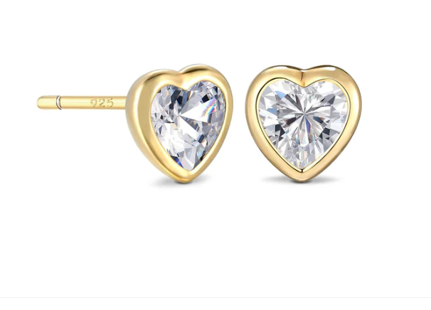 Heart Stud Earrings by Jurate
