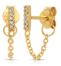 Pave Bar Stud Earrings by Jurate