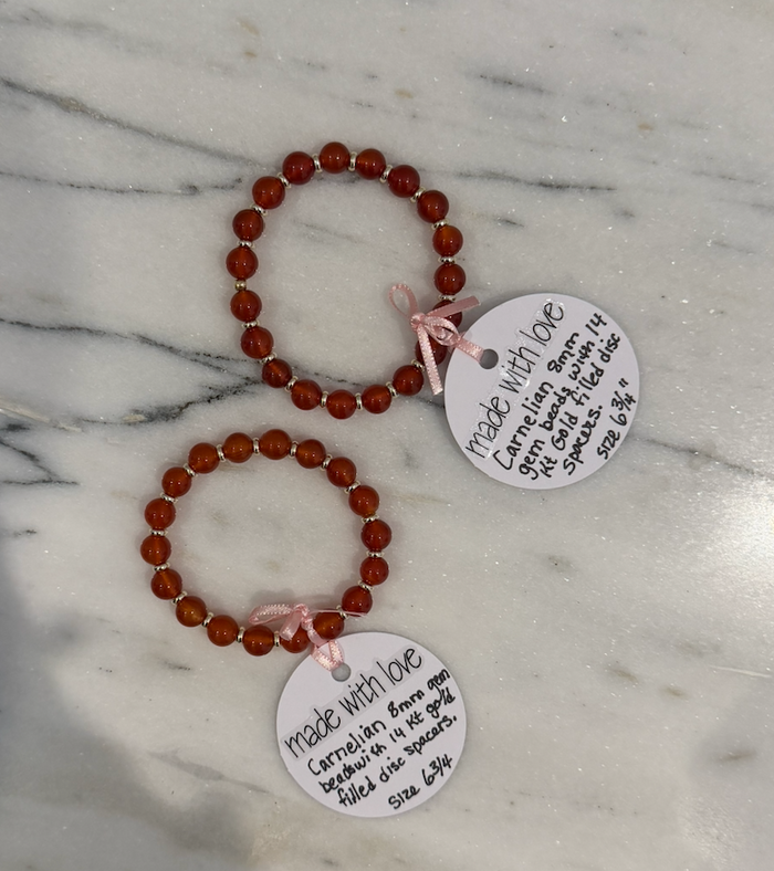 Carnelian 8 mm Bracelet by Kimberly Aman