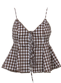 Holly Plaid Tie Top by Lucy Paris