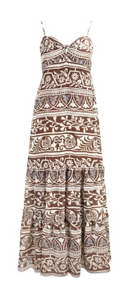 Brown Patterned Maxi Dress by Lucy Paris