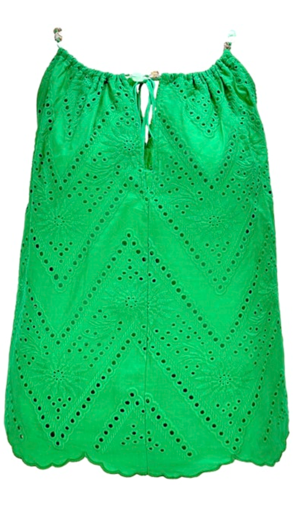 Green Eyelet Top by Lucy Paris