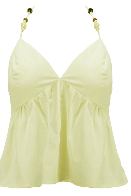 Yellow Beaded Top by Lucy Paris