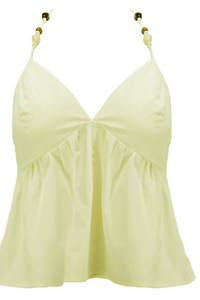Yellow Beaded Top by Lucy Paris
