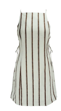 Brown Striped Mini Dress by Lucy Paris