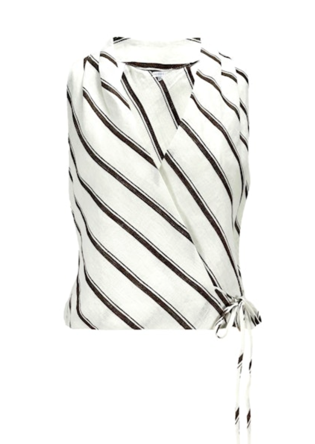 Lola Striped Wrap Top by Lucy Paris