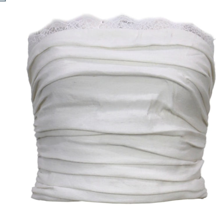 Ruched Lace Strapless Top by Lucy Paris