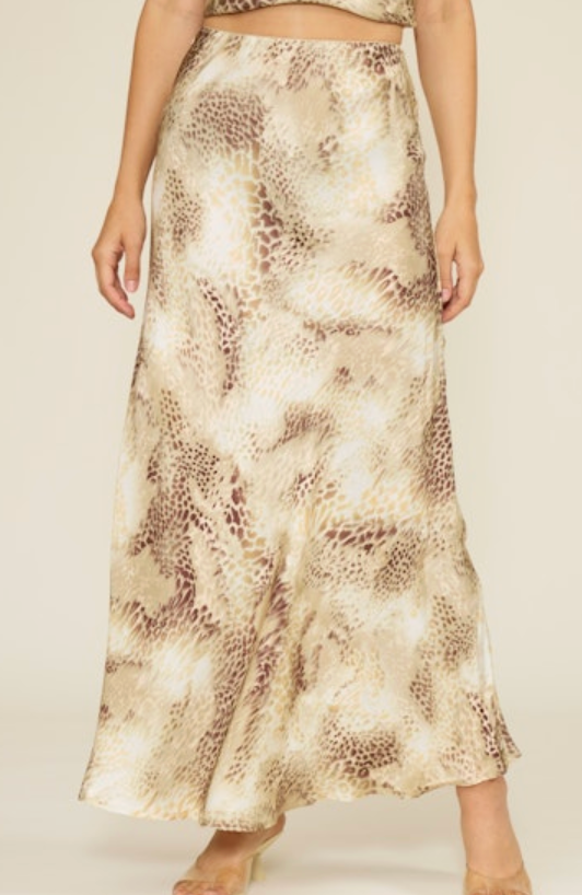 Animal Print Maxi Skirt by Lucy Paris