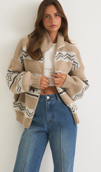 Zipper Patterned Sweater