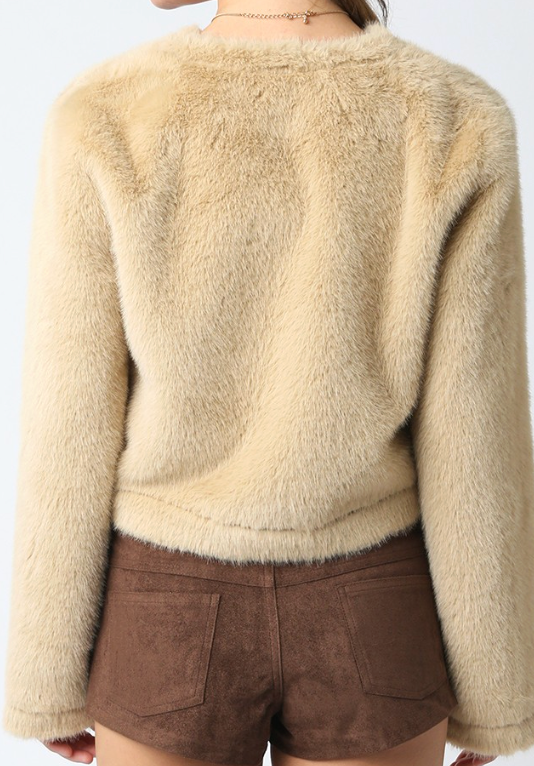 Faux Fur Beige Jacket