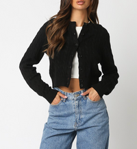Long Sleeve Button Down Sweater Top
