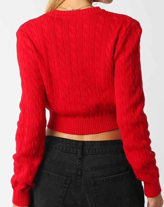 Long Sleeve Button Down Sweater Top