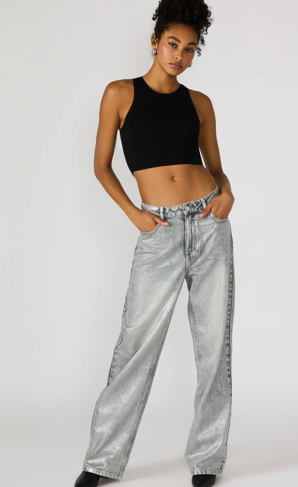 Zo Silver Jean Pant by Steve Madden