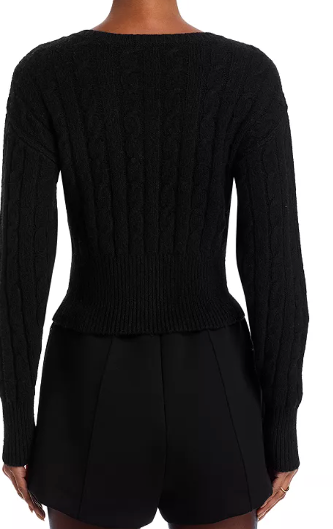 Saidee Bow Button Down Sweater in Cream and Black by Steve  Madden