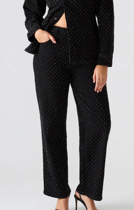 Rhinestone Black Jean Pant by Steve Madden
