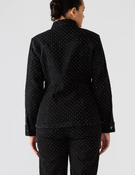 Parc Rhinestone Denim Jacket by Steve Madden