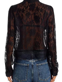 Colsie Black Lace Ruffle Blouse Button Down by Steve Madden