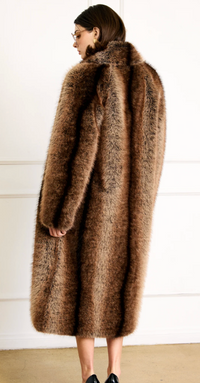 Cairo Faux Fur Long Coat by Line and dot