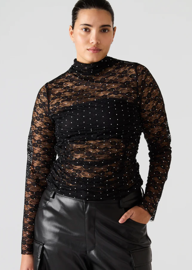 Baylee Lace and Rhinestone Top by Steve Madden