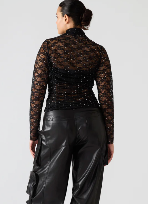 Baylee Lace and Rhinestone Top by Steve Madden