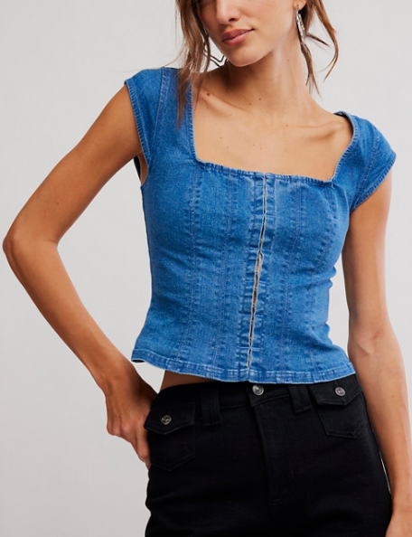 Marilyn Denim Corset Top by Free People