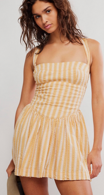 Laurel Striped Mini Dress by Free People