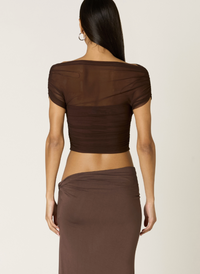 Brown Mesh Top by NIA