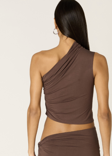 One Shoulder Brown Top by NIA