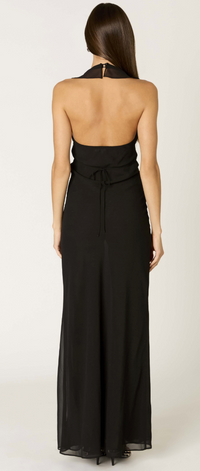 Black Ruffle Maxi Dress by NIA