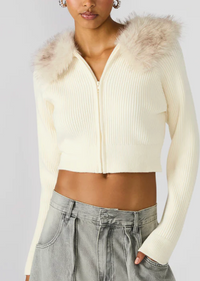 Lysia Faux Fur Sweater Top by Steve Madden