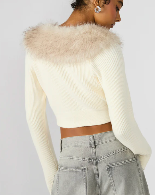 Lysia Faux Fur Sweater Top by Steve Madden