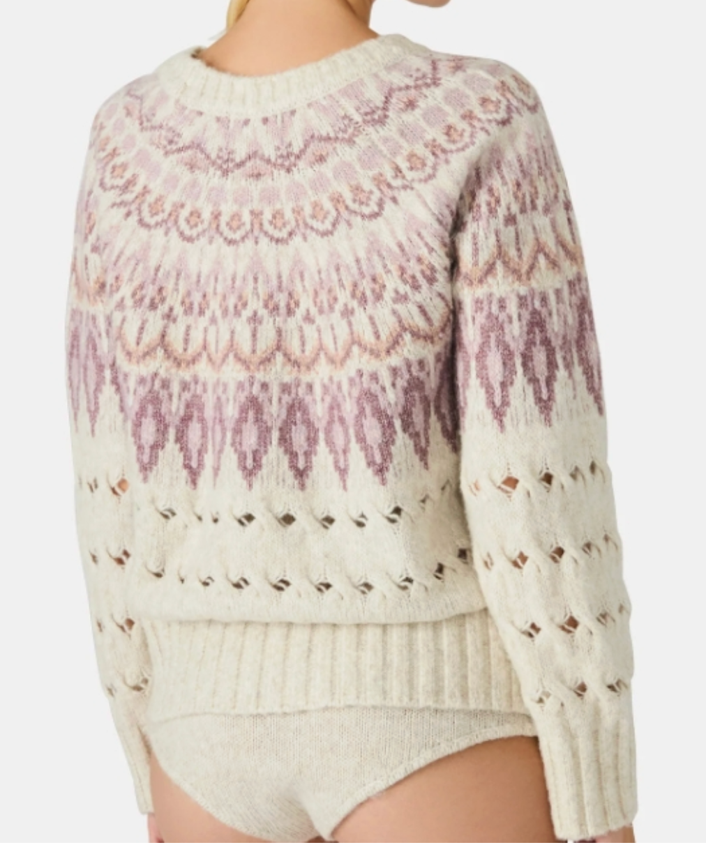 Purple and Cream Suzette Sweater by Steve Madden