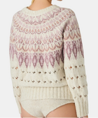 Purple and Cream Suzette Sweater by Steve Madden