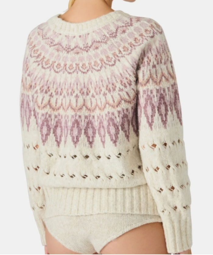 Purple and Cream Suzette Sweater by Steve Madden
