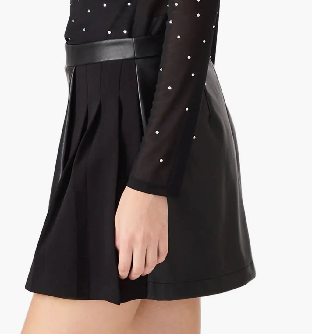 Arielly Vegan Leather Pleated Skirt by Steve Madden