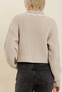 Sweater with Lace Trim by Aureum