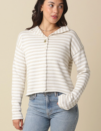 Striped Button Down Sweater