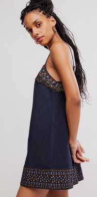 Sunspell Blue Embellished Mini Dress by Free People