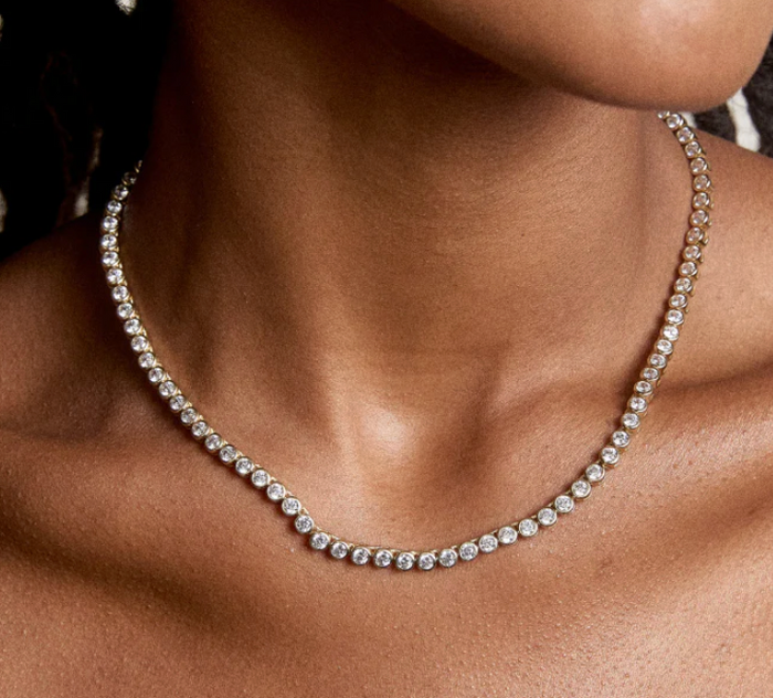 Bezel Tennis Necklace by HART