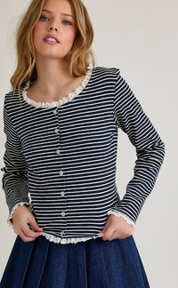 Striped Button Down Sweater