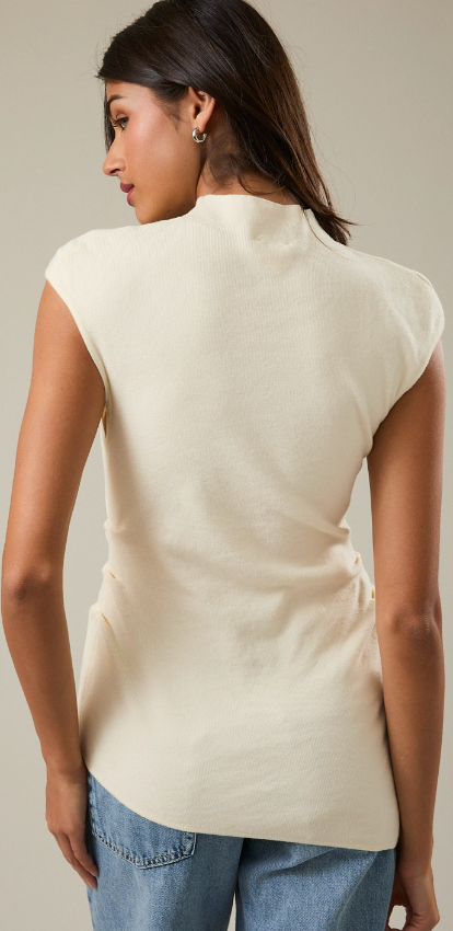 Mock Neck Asymmetrical Top