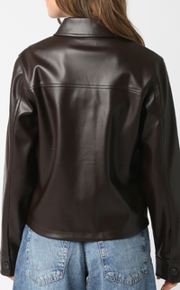 Vegan Leather Jacket in Black or Brown