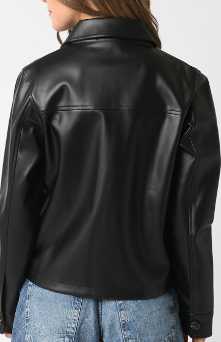 Vegan Leather Jacket in Black or Brown